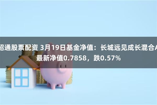 昭通股票配资 3月19日基金净值：长城远见成长混合A最新净值0.7858，跌0.57%