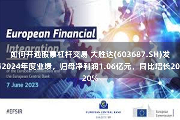 如何开通股票杠杆交易 大胜达(603687.SH)发布2024年度业绩，归母净利润1.06亿元，同比增长20%