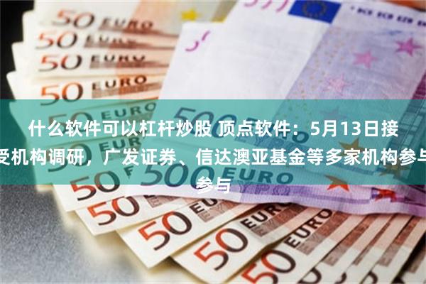 什么软件可以杠杆炒股 顶点软件：5月13日接受机构调研，广发证券、信达澳亚基金等多家机构参与