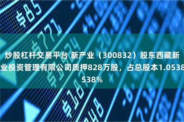 炒股杠杆交易平台 新产业（300832）股东西藏新产业投资管理有限公司质押828万股，占总股本1.0538%