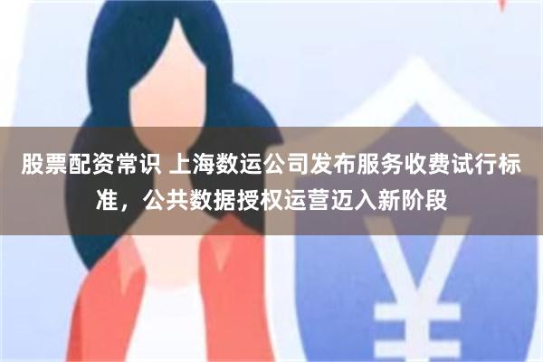 股票配资常识 上海数运公司发布服务收费试行标准，公共数据授权运营迈入新阶段