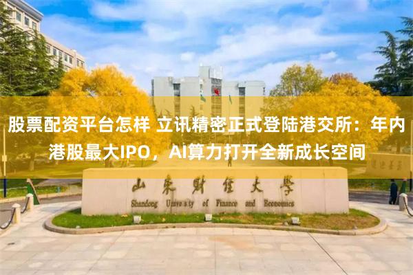 股票配资平台怎样 立讯精密正式登陆港交所：年内港股最大IPO，AI算力打开全新成长空间