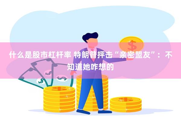 什么是股市杠杆率 特朗普抨击“亲密盟友”：不知道她咋想的