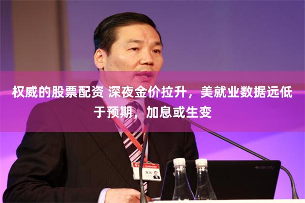 权威的股票配资 深夜金价拉升，美就业数据远低于预期，加息或生变