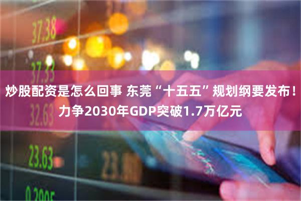 炒股配资是怎么回事 东莞“十五五”规划纲要发布！力争2030年GDP突破1.7万亿元