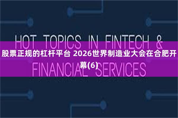股票正规的杠杆平台 2026世界制造业大会在合肥开幕(6)