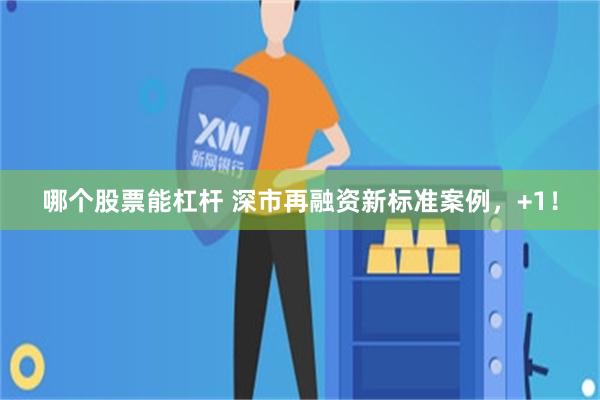 哪个股票能杠杆 深市再融资新标准案例，+1！