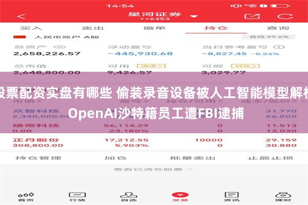 股票配资实盘有哪些 偷装录音设备被人工智能模型解析 OpenAI沙特籍员工遭FBI逮捕