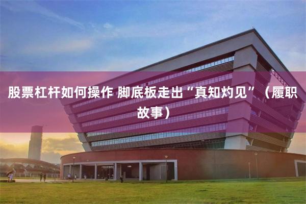 股票杠杆如何操作 脚底板走出“真知灼见”(履职故事)